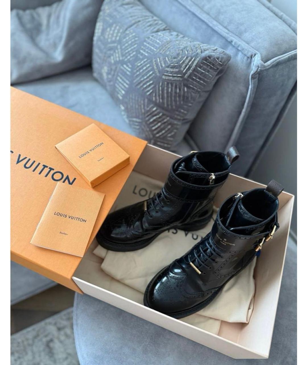 LOUIS VUITTON Черные кожаные ботинки, фото 6