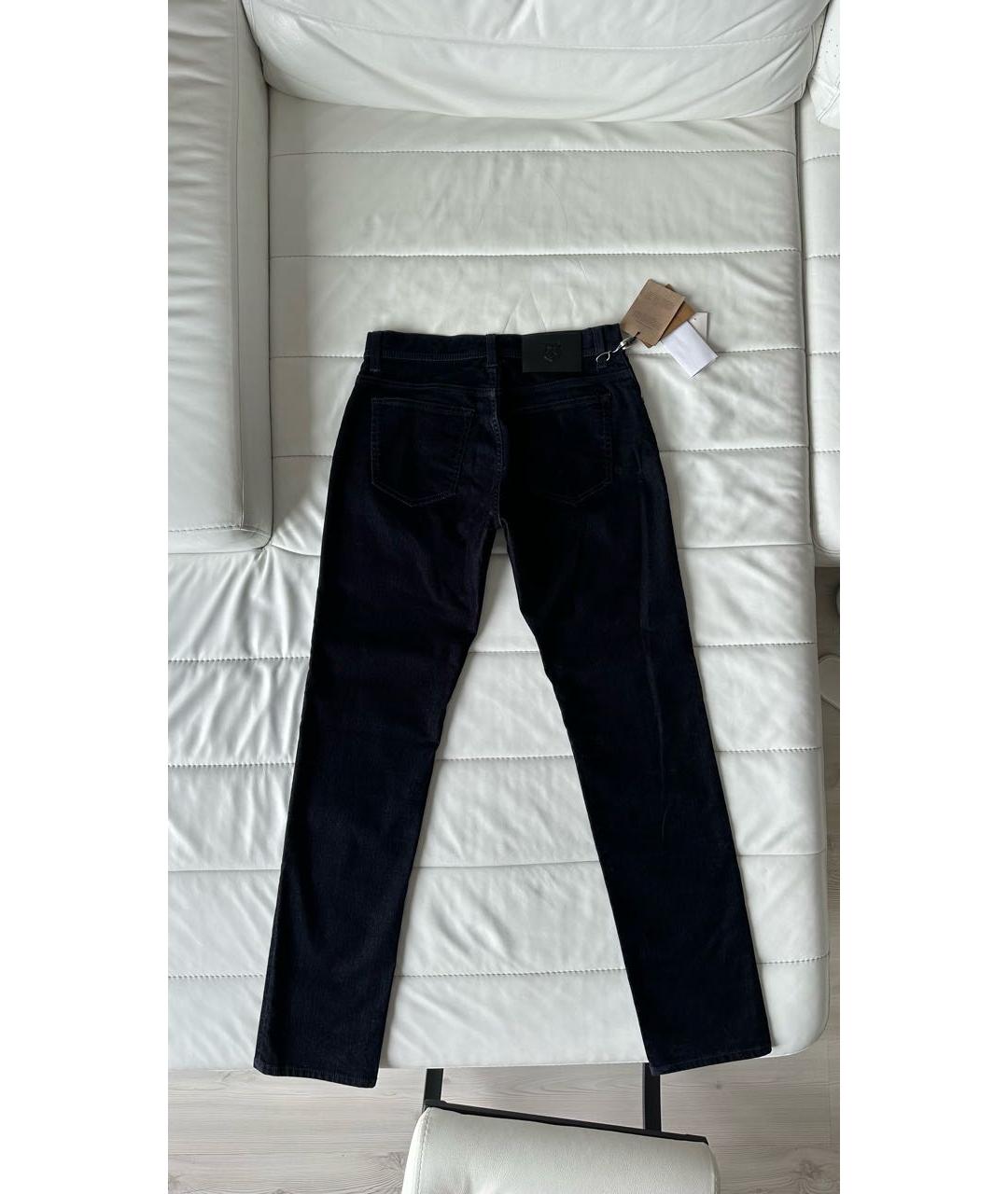 CORNELIANI Темно-синие хлопковые прямые джинсы, фото 2