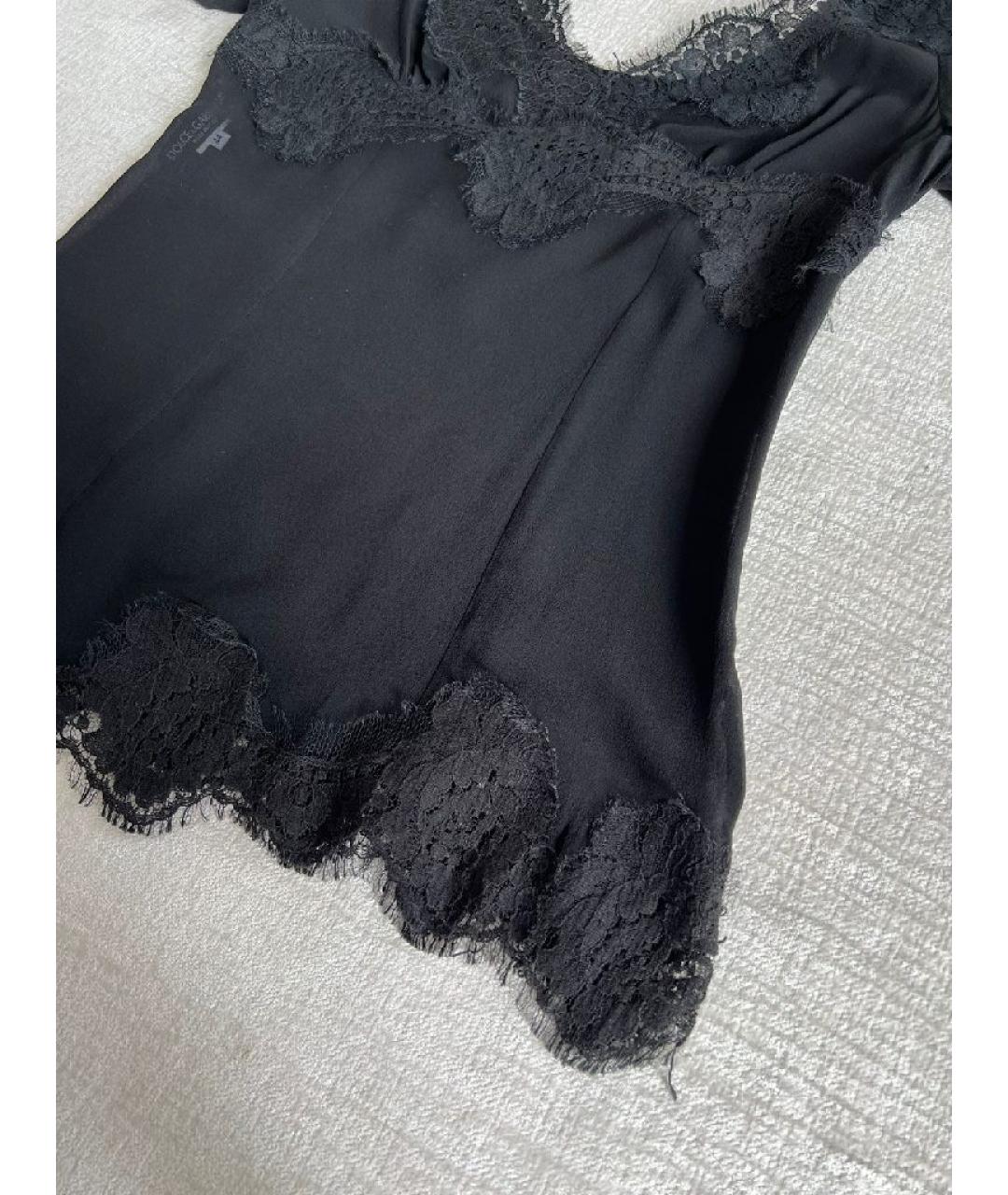 DOLCE&GABBANA Черная шелковая майка, фото 4