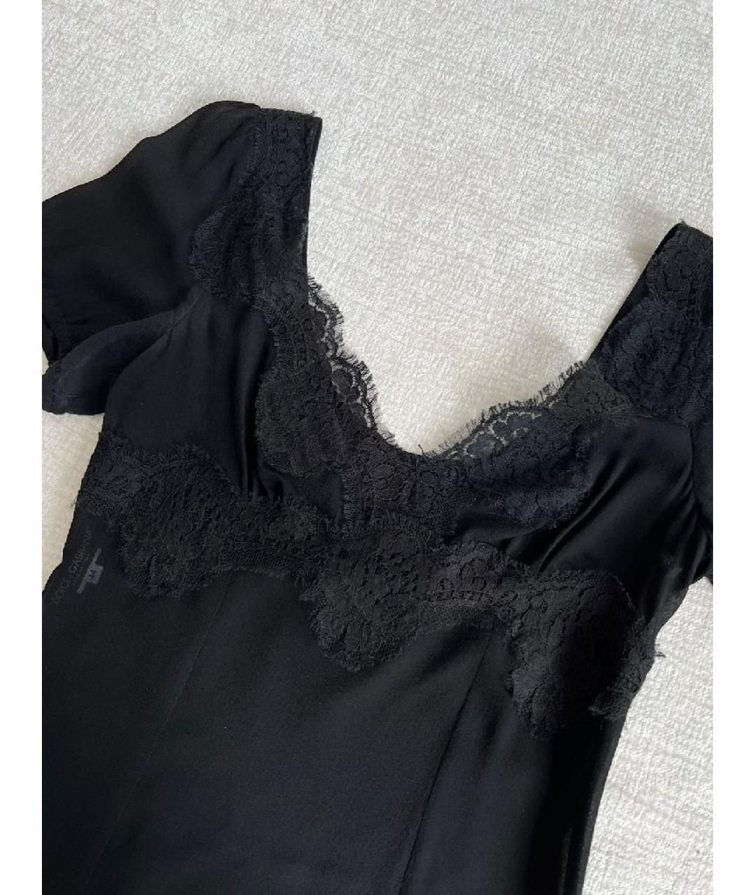 DOLCE&GABBANA Черная шелковая майка, фото 3
