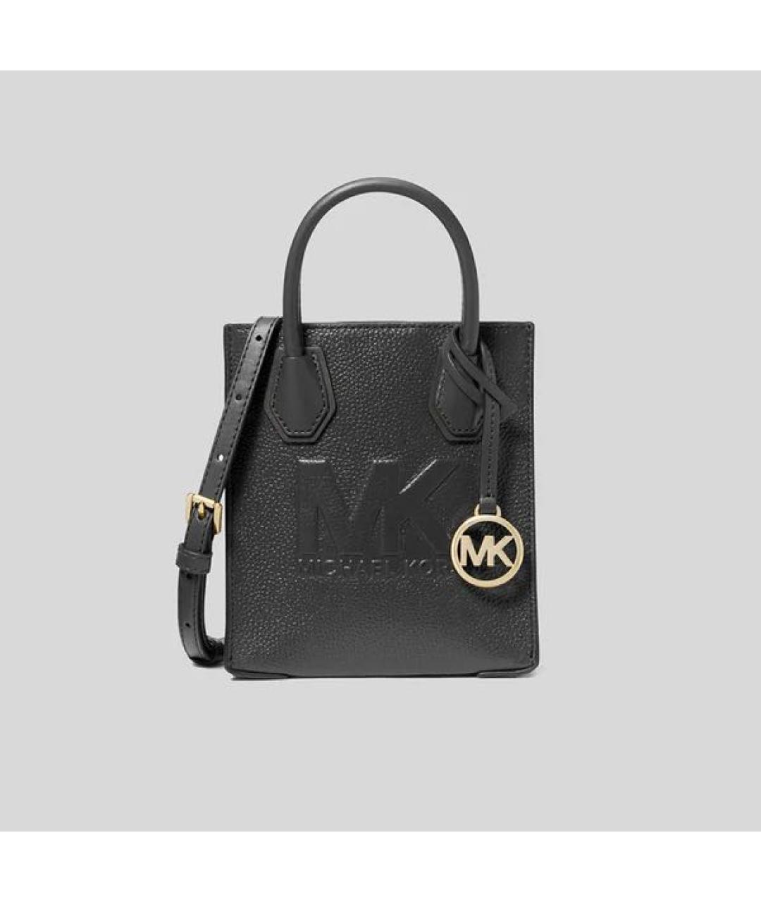 MICHAEL KORS Черная кожаная сумка тоут, фото 5
