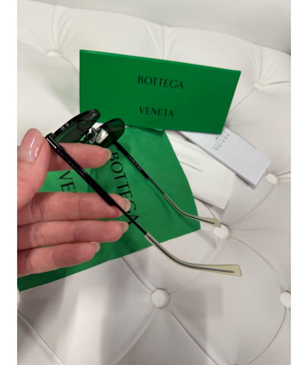 BOTTEGA VENETA Черные металлические солнцезащитные очки, фото 4