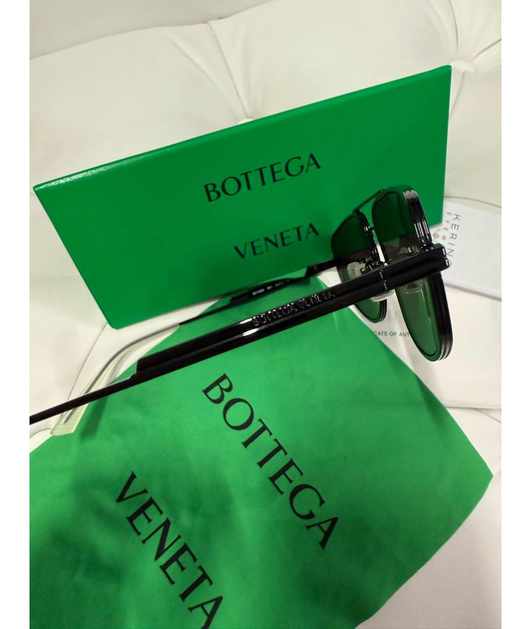 BOTTEGA VENETA Черные металлические солнцезащитные очки, фото 3