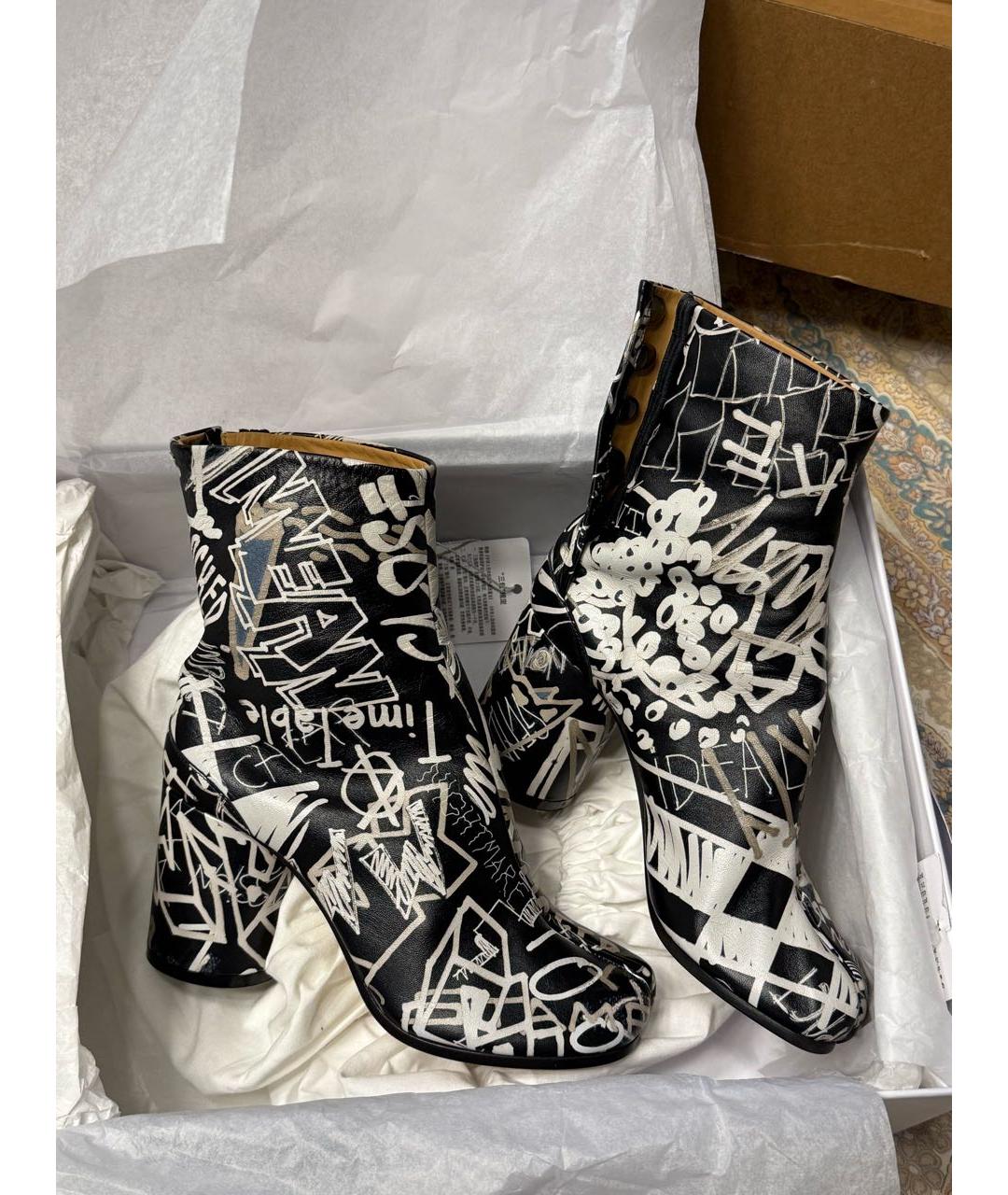 MAISON MARGIELA Черные кожаные ботильоны, фото 4