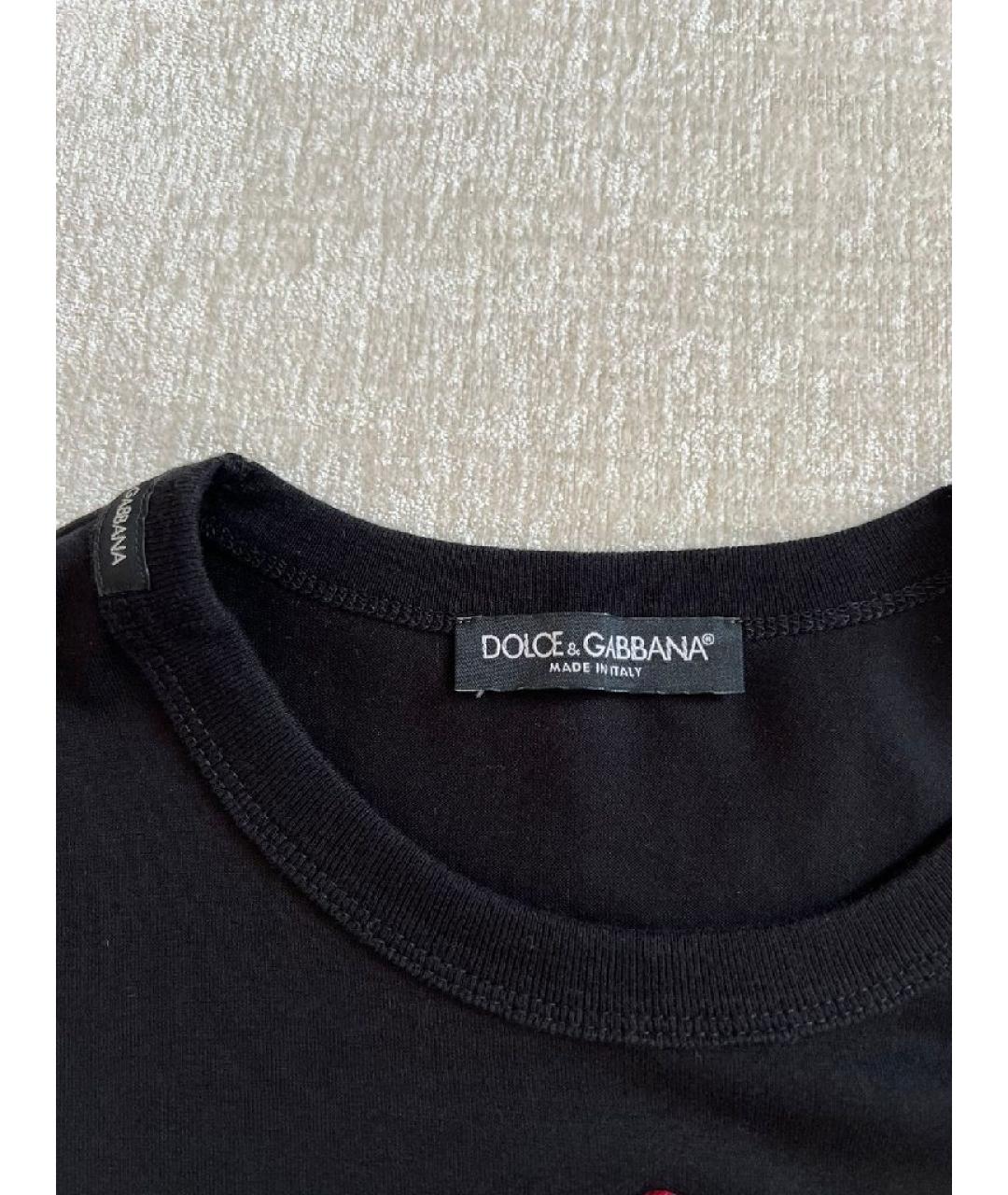 DOLCE&GABBANA Черная хлопковая футболка, фото 4