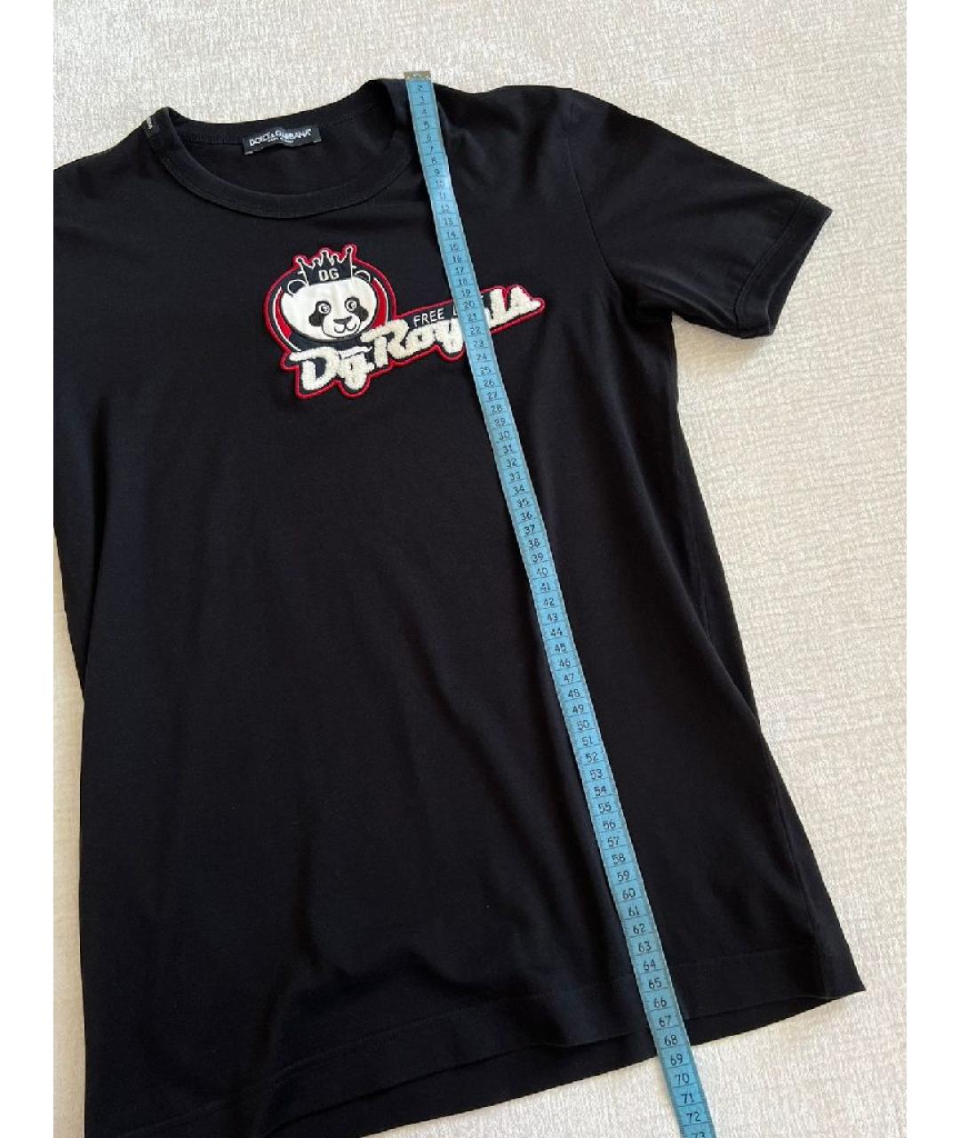 DOLCE&GABBANA Черная хлопковая футболка, фото 6