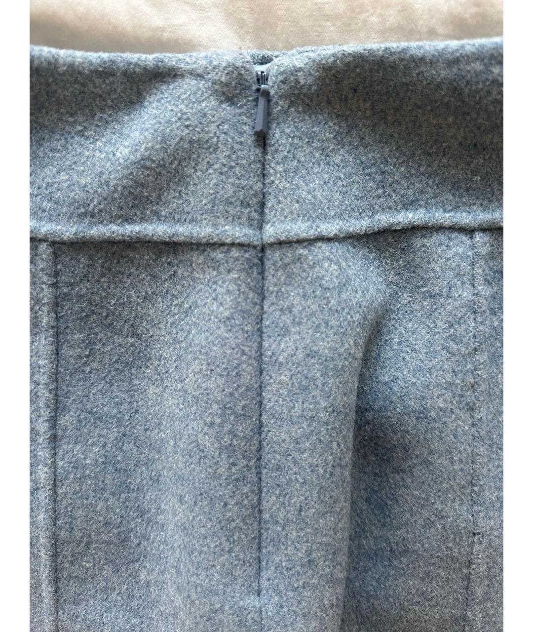 WEEKEND MAX MARA Голубая шерстяная юбка мини, фото 5