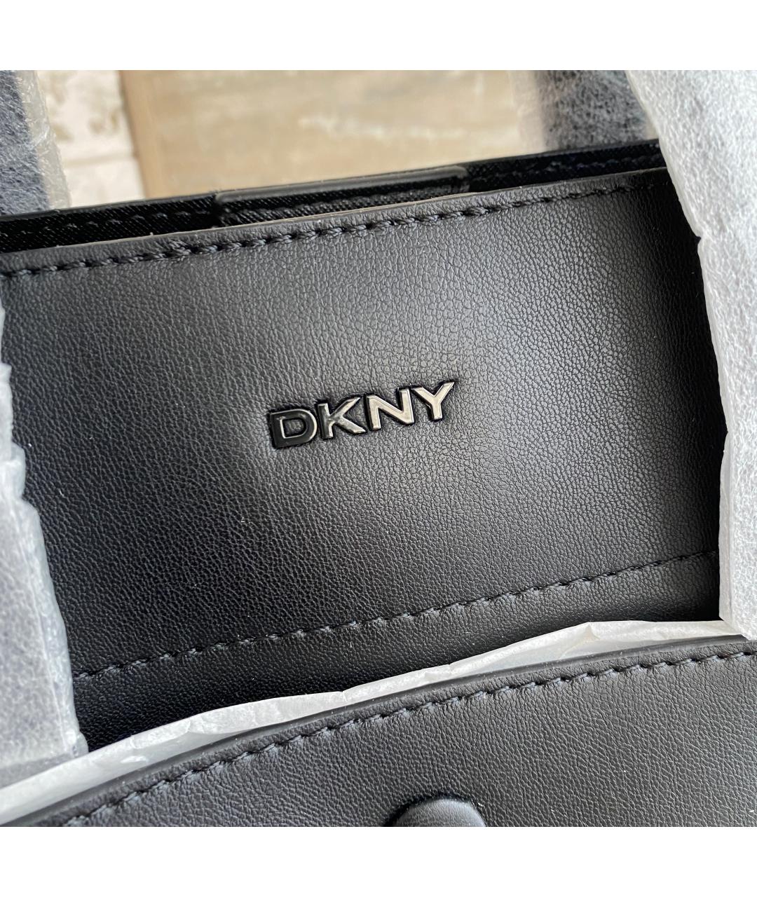 DKNY Черная сумка с короткими ручками из искусственной кожи, фото 8