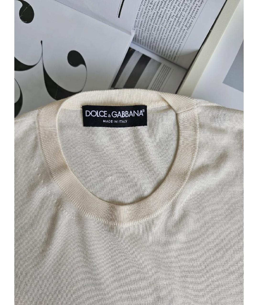 DOLCE&GABBANA Белая шелковая блузы, фото 3