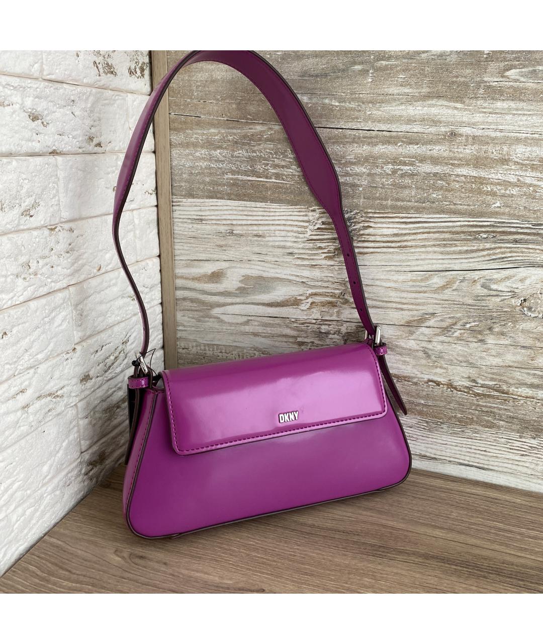 DKNY Фиолетовая сумка через плечо из искусственной кожи, фото 10