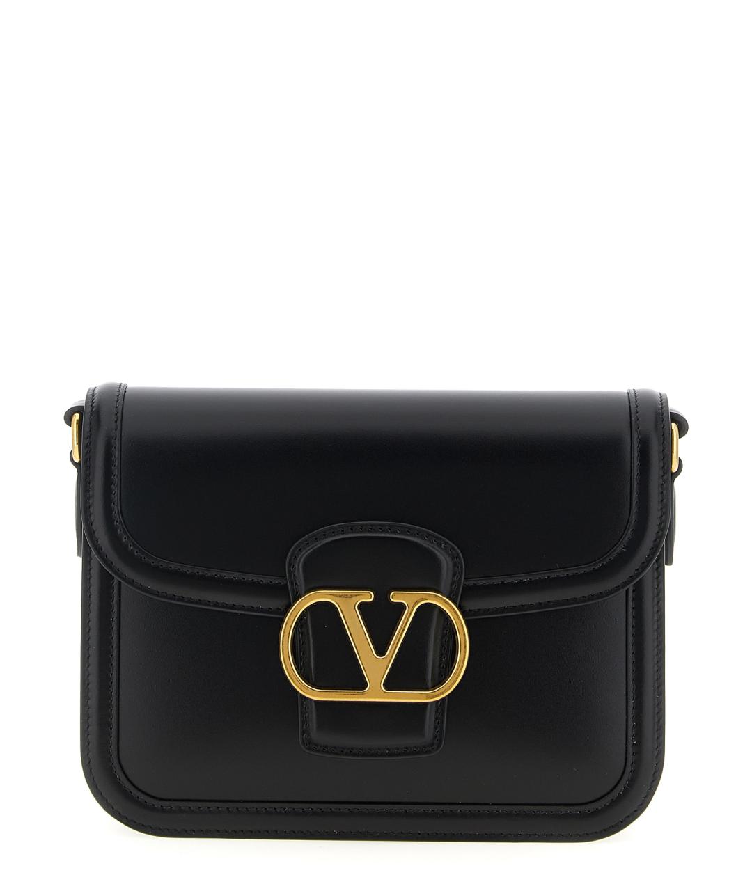 VALENTINO Черная кожаная сумка через плечо, фото 1