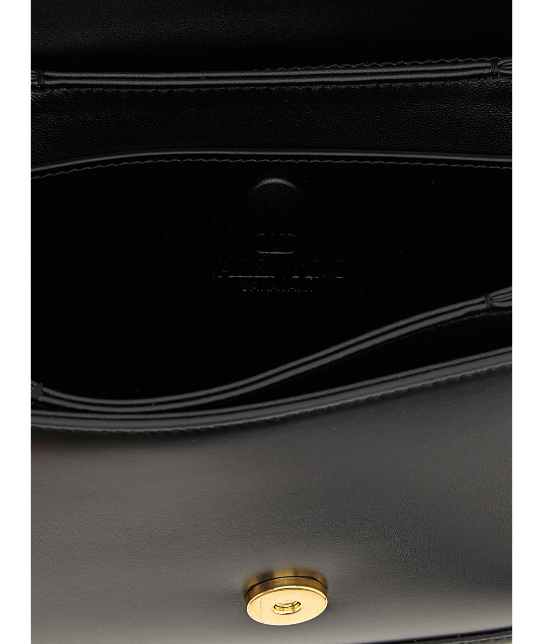 VALENTINO Черная кожаная сумка через плечо, фото 4