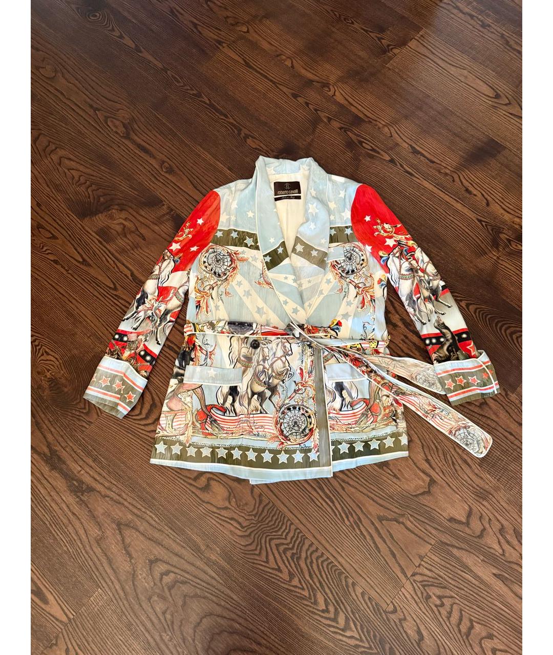 ROBERTO CAVALLI Мульти шелковый костюм с брюками, фото 9