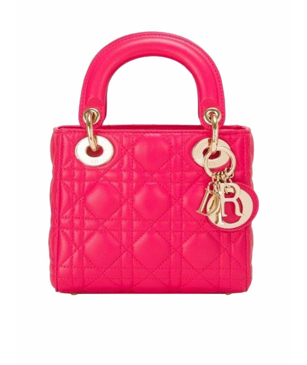 CHRISTIAN DIOR Фуксия кожаная сумка с короткими ручками, фото 1