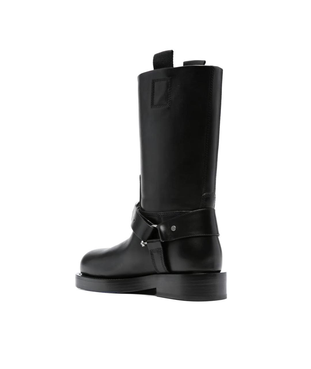 BURBERRY Черные кожаные сапоги, фото 4