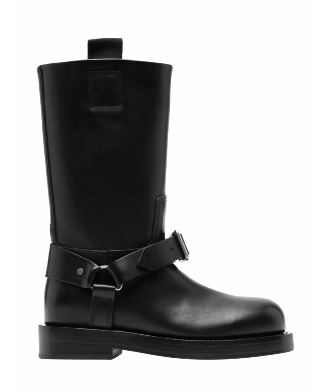 BURBERRY Черные кожаные сапоги, фото 1