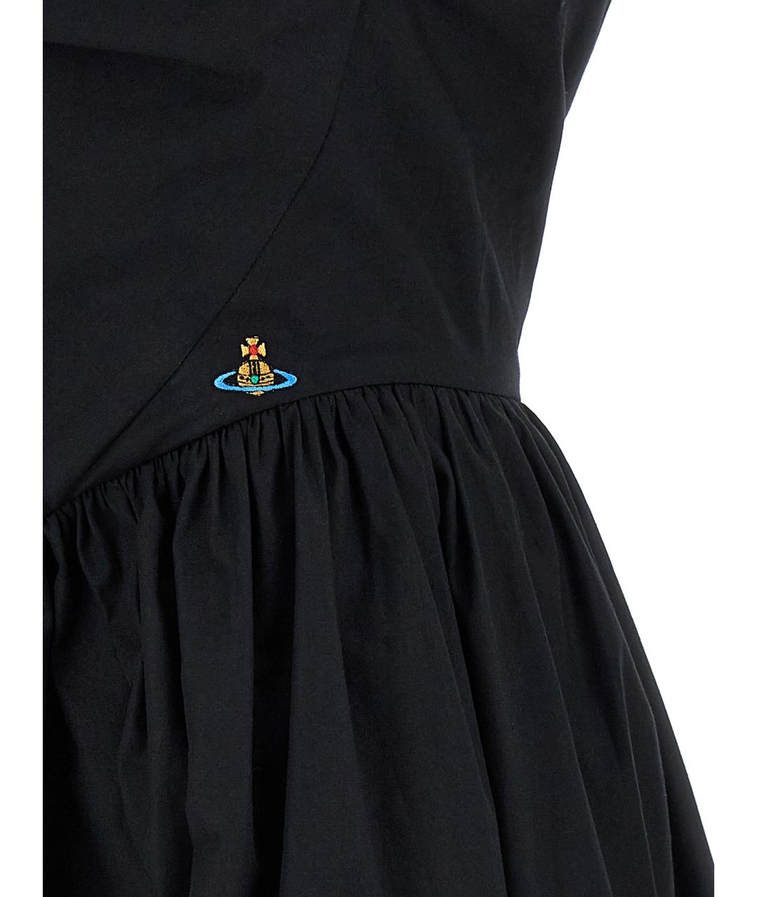 VIVIENNE WESTWOOD Черное хлопковое повседневное платье, фото 4