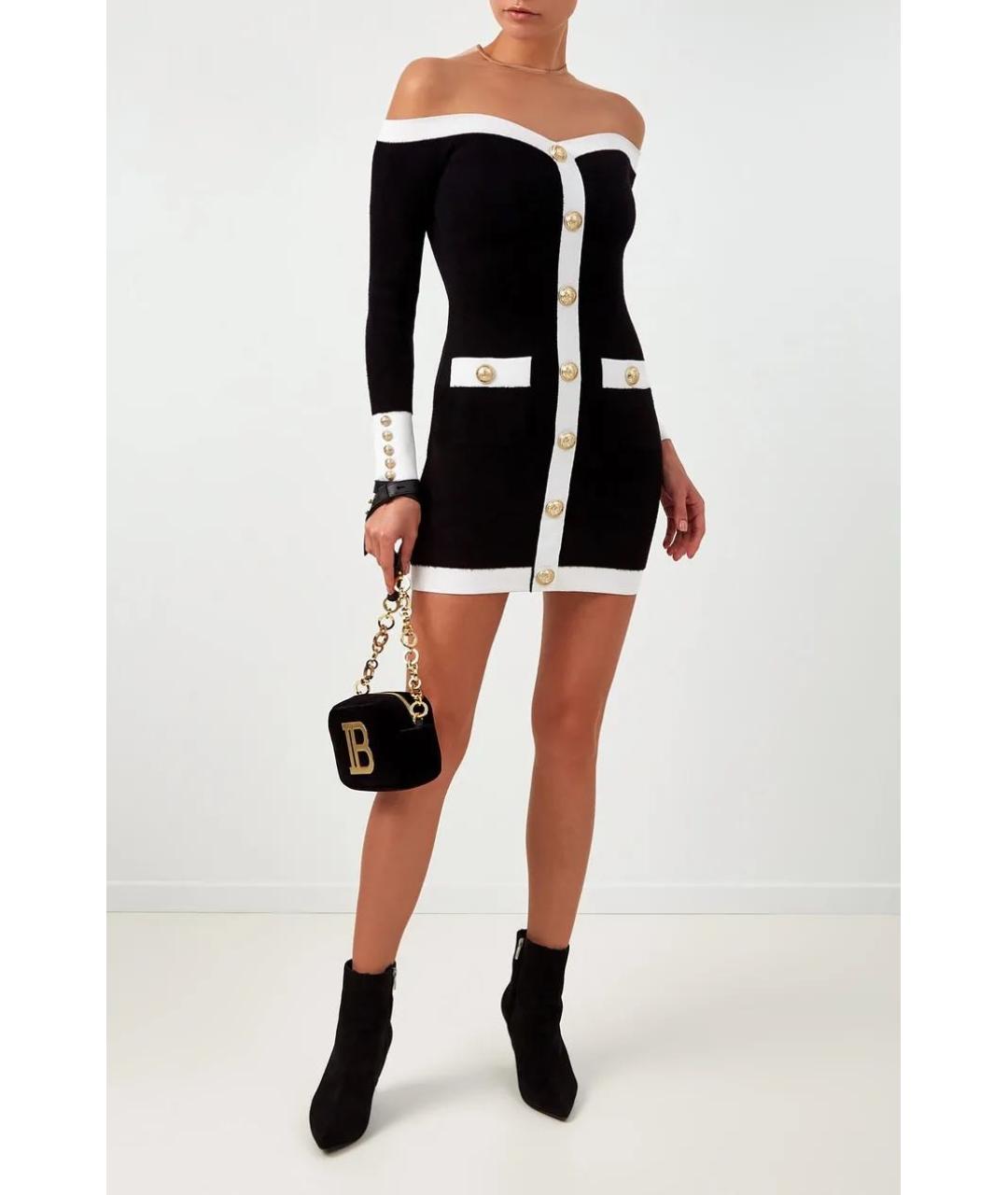 BALMAIN Черное вискозное вечернее платье, фото 8