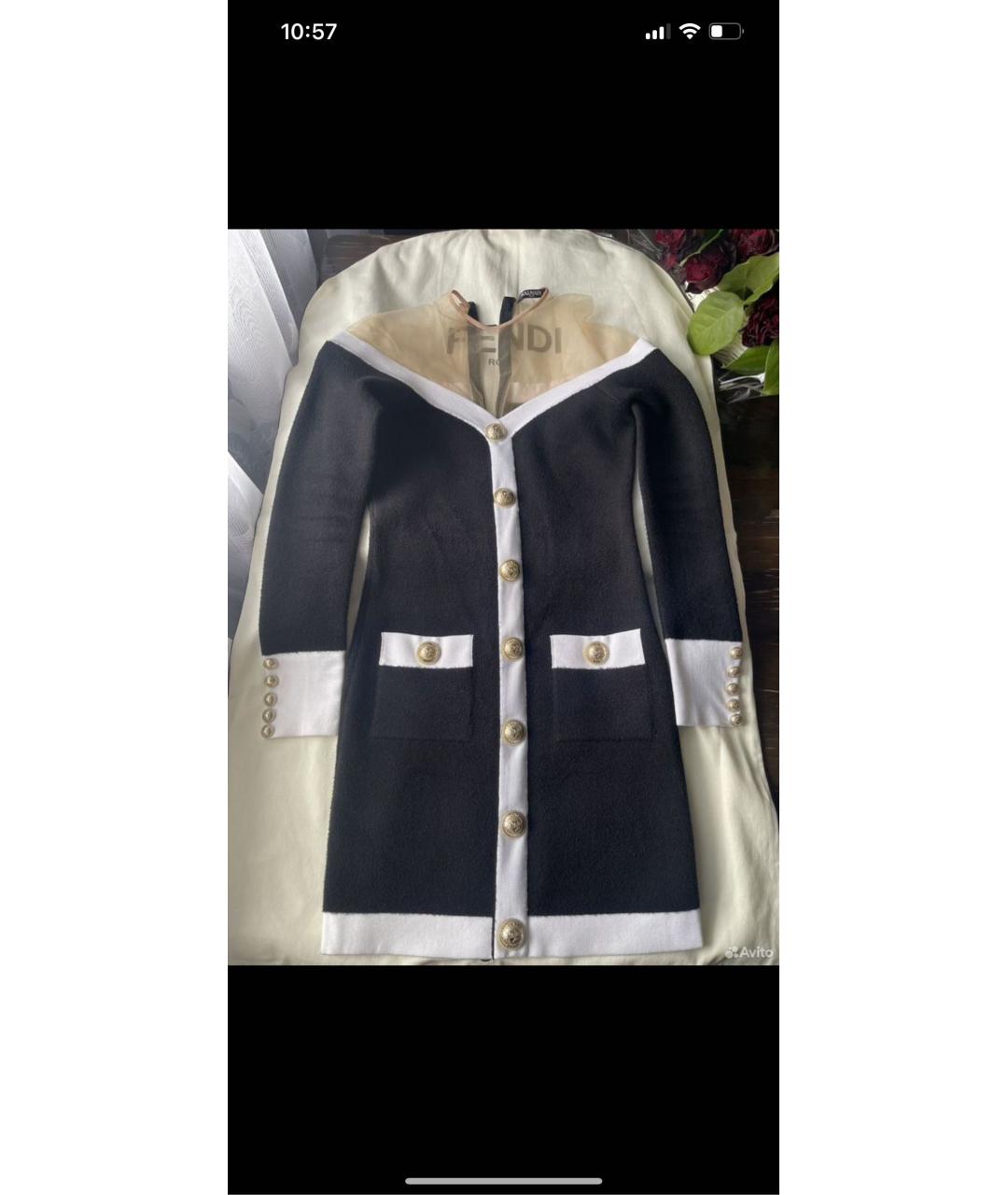 BALMAIN Черное вискозное вечернее платье, фото 2