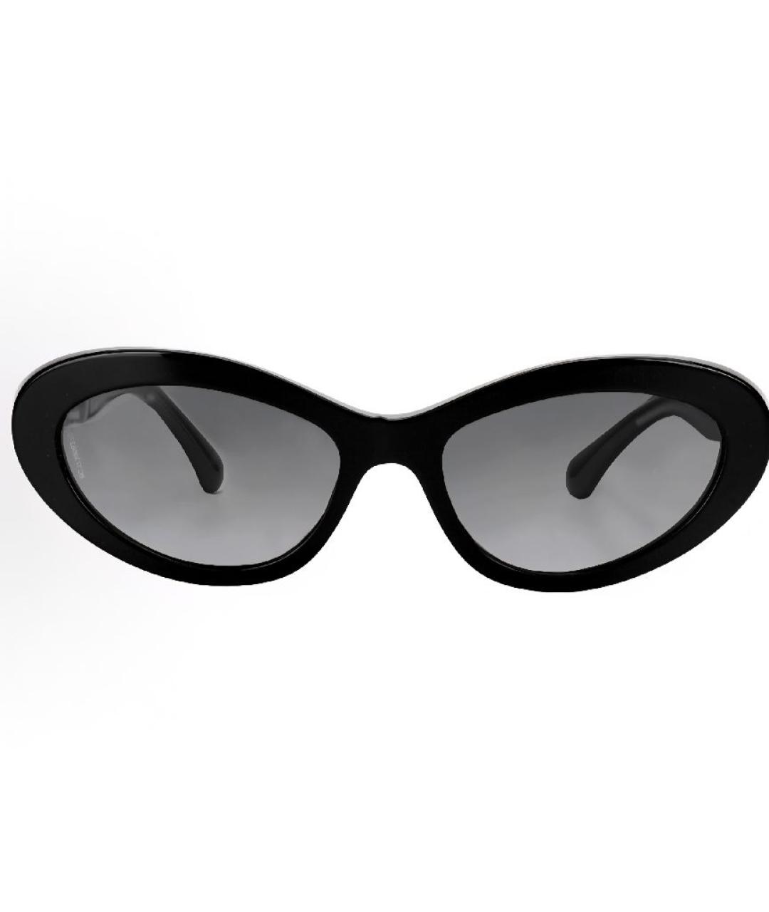 CHANEL Черные пластиковые солнцезащитные очки, фото 2