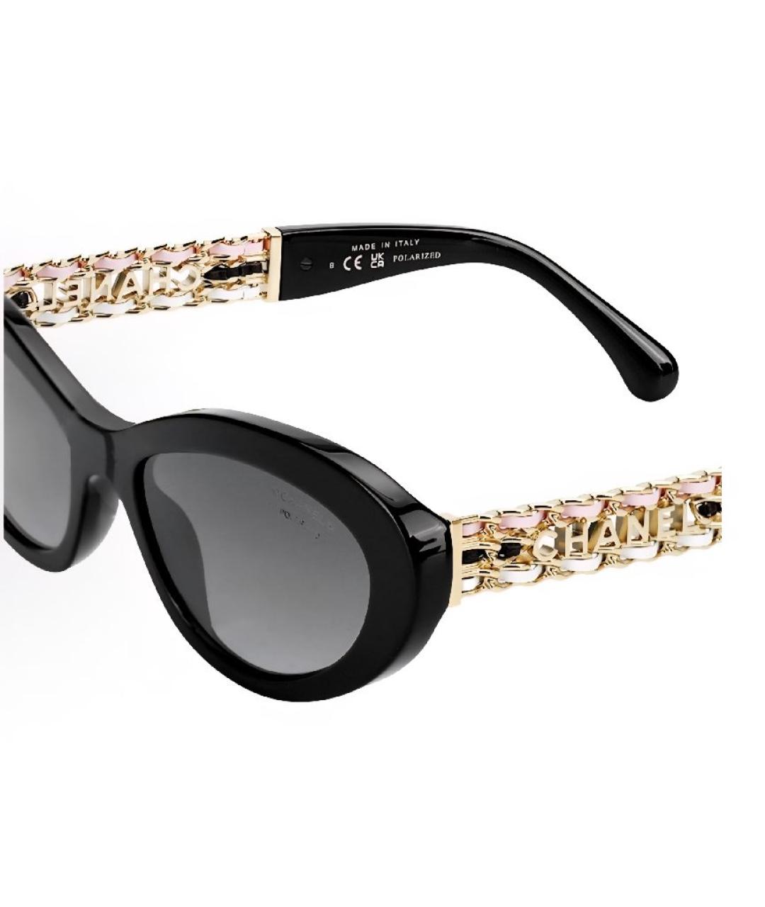 CHANEL Черные пластиковые солнцезащитные очки, фото 4