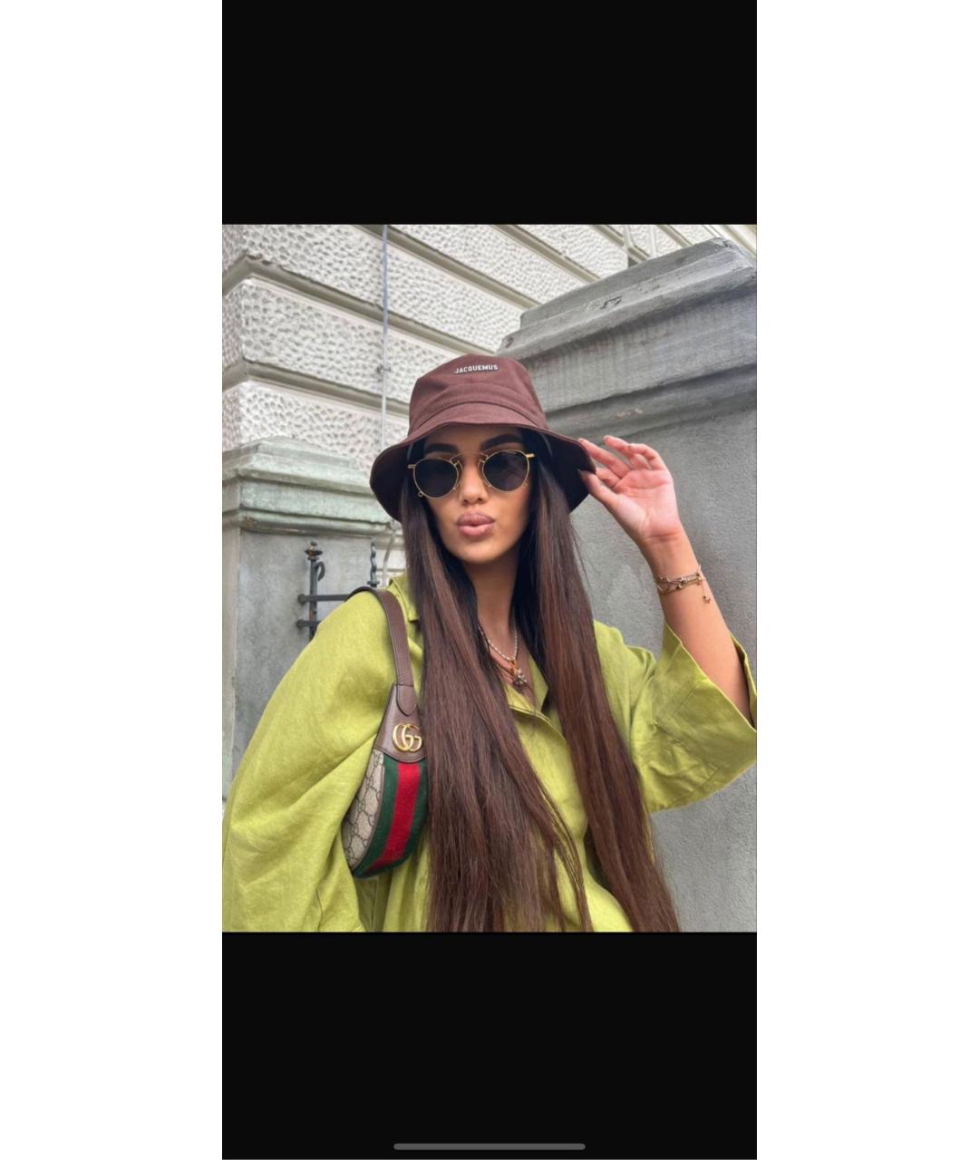 JACQUEMUS Коричневая хлопковая панама, фото 4