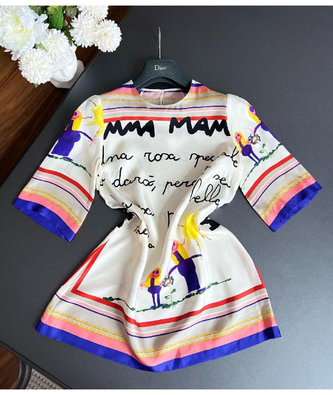 DOLCE&GABBANA Мульти шелковая блузы, фото 3