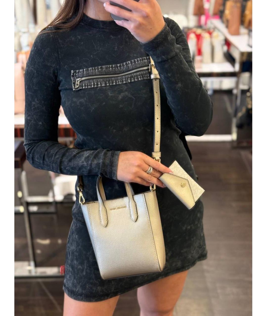 MICHAEL MICHAEL KORS Золотая сумка с короткими ручками, фото 7