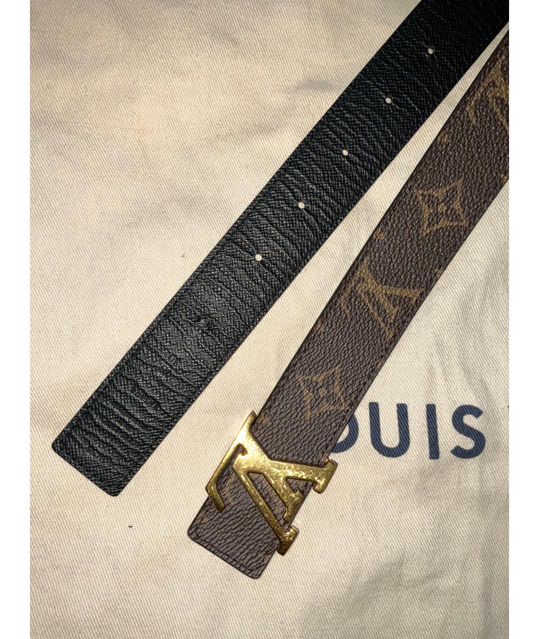 LOUIS VUITTON Коричневый кожаный ремень, фото 5
