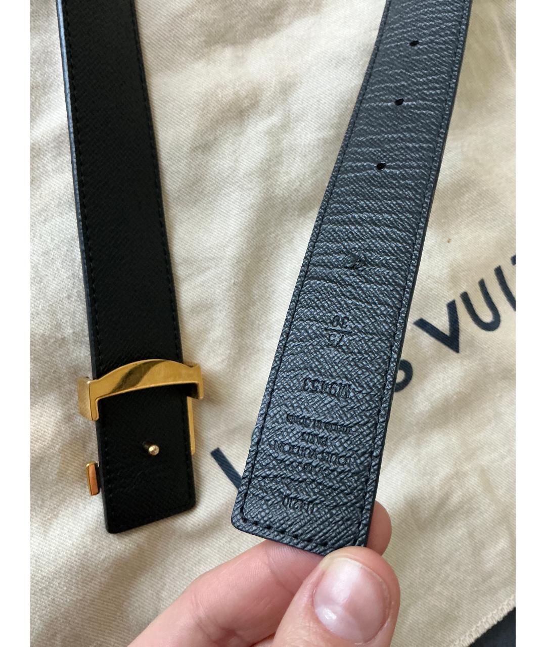 LOUIS VUITTON Коричневый кожаный ремень, фото 3