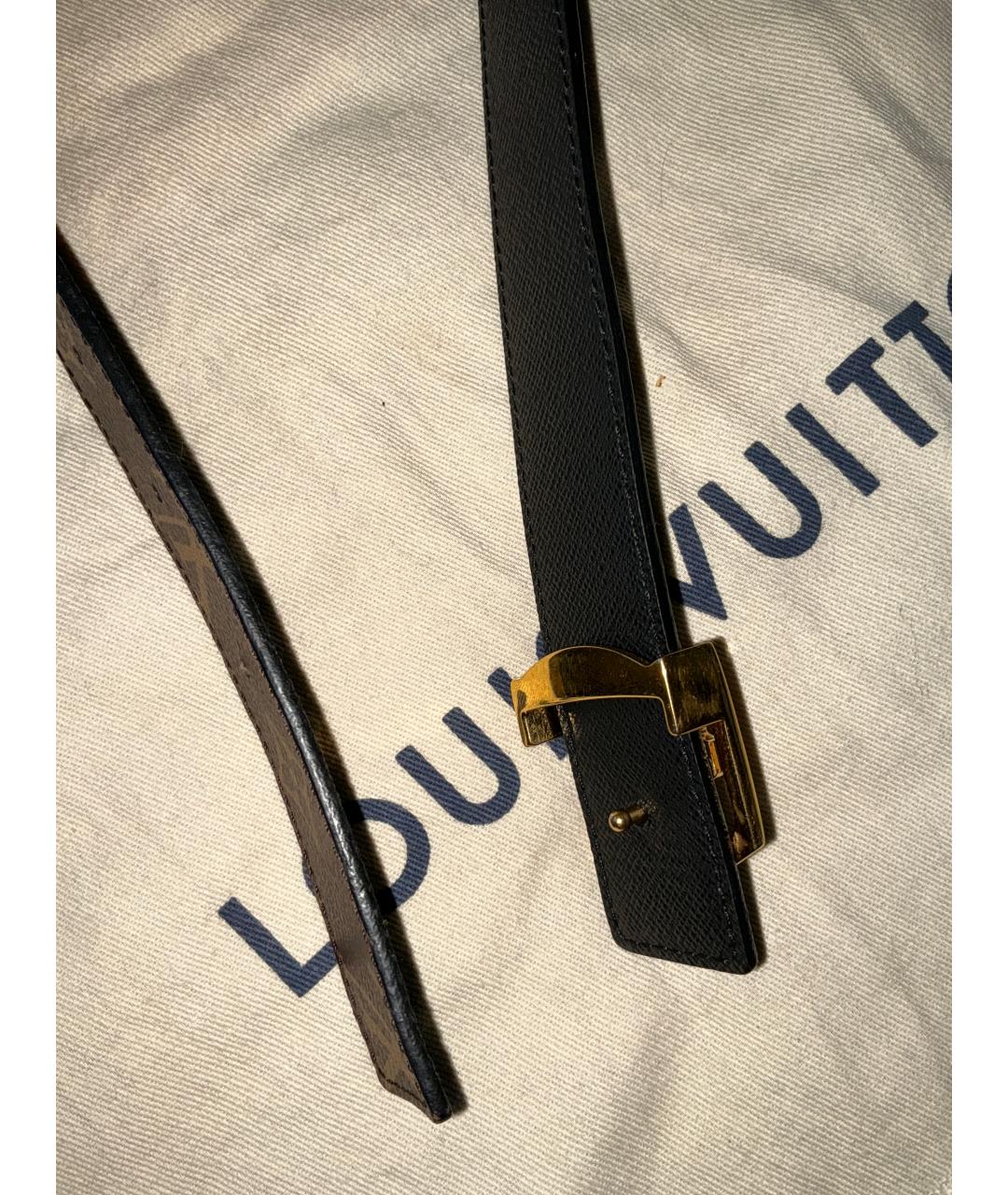 LOUIS VUITTON Коричневый кожаный ремень, фото 6