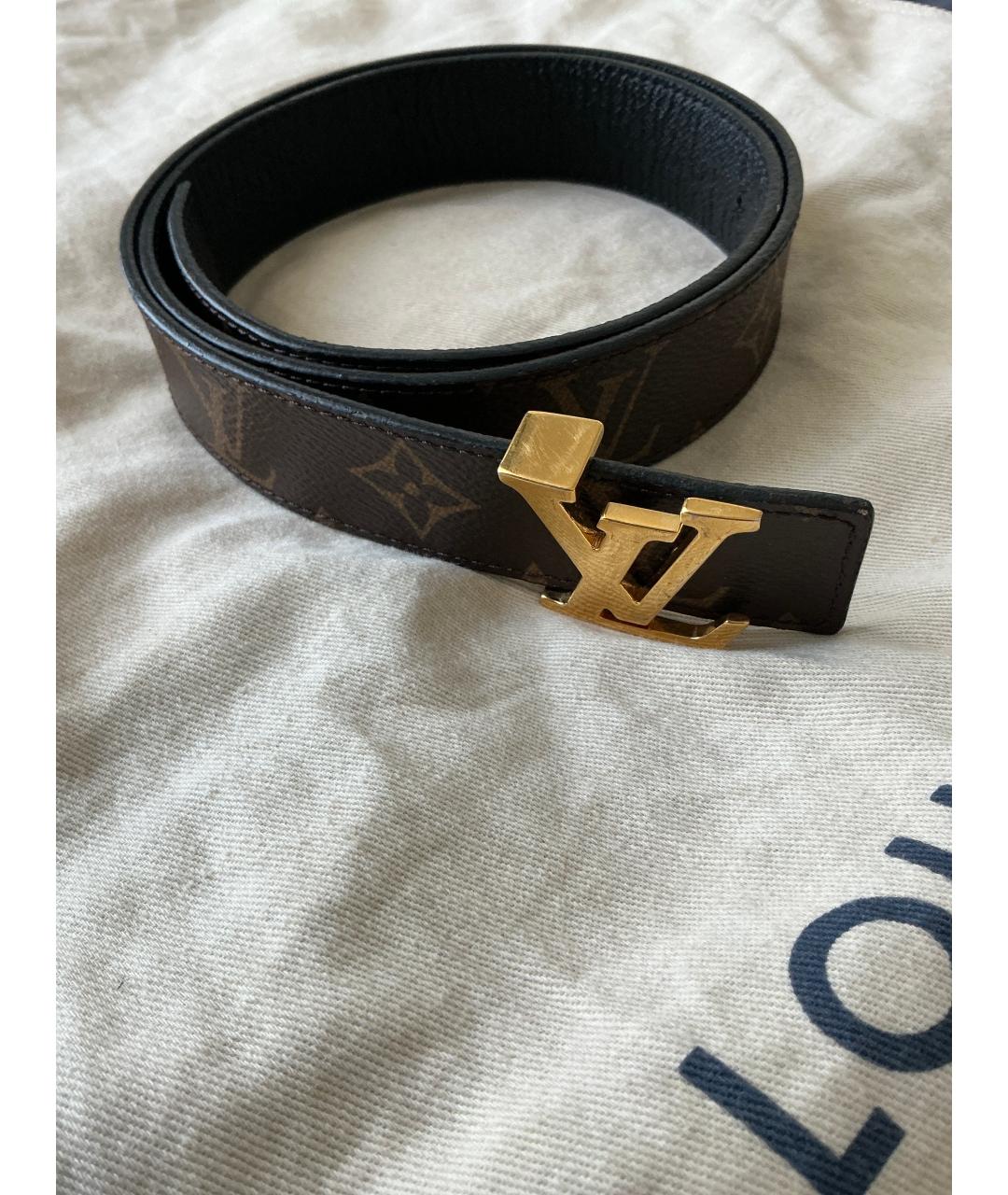 LOUIS VUITTON Коричневый кожаный ремень, фото 7