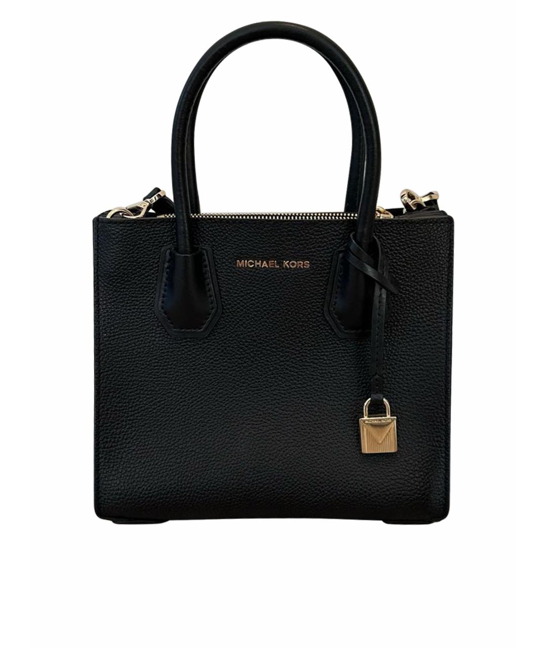 MICHAEL KORS Черная кожаная сумка с короткими ручками, фото 1
