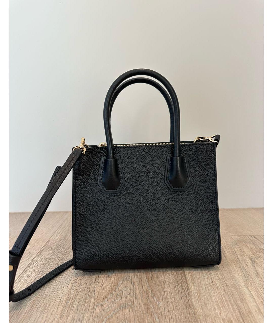 MICHAEL KORS Черная кожаная сумка с короткими ручками, фото 3