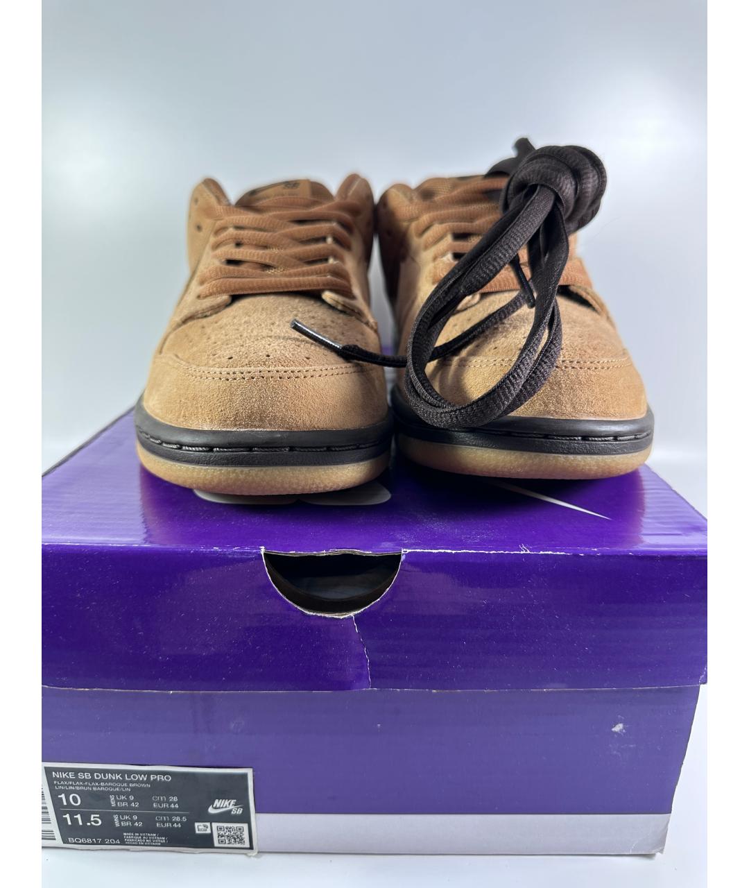 NIKE Коричневые замшевые низкие кроссовки / кеды, фото 2