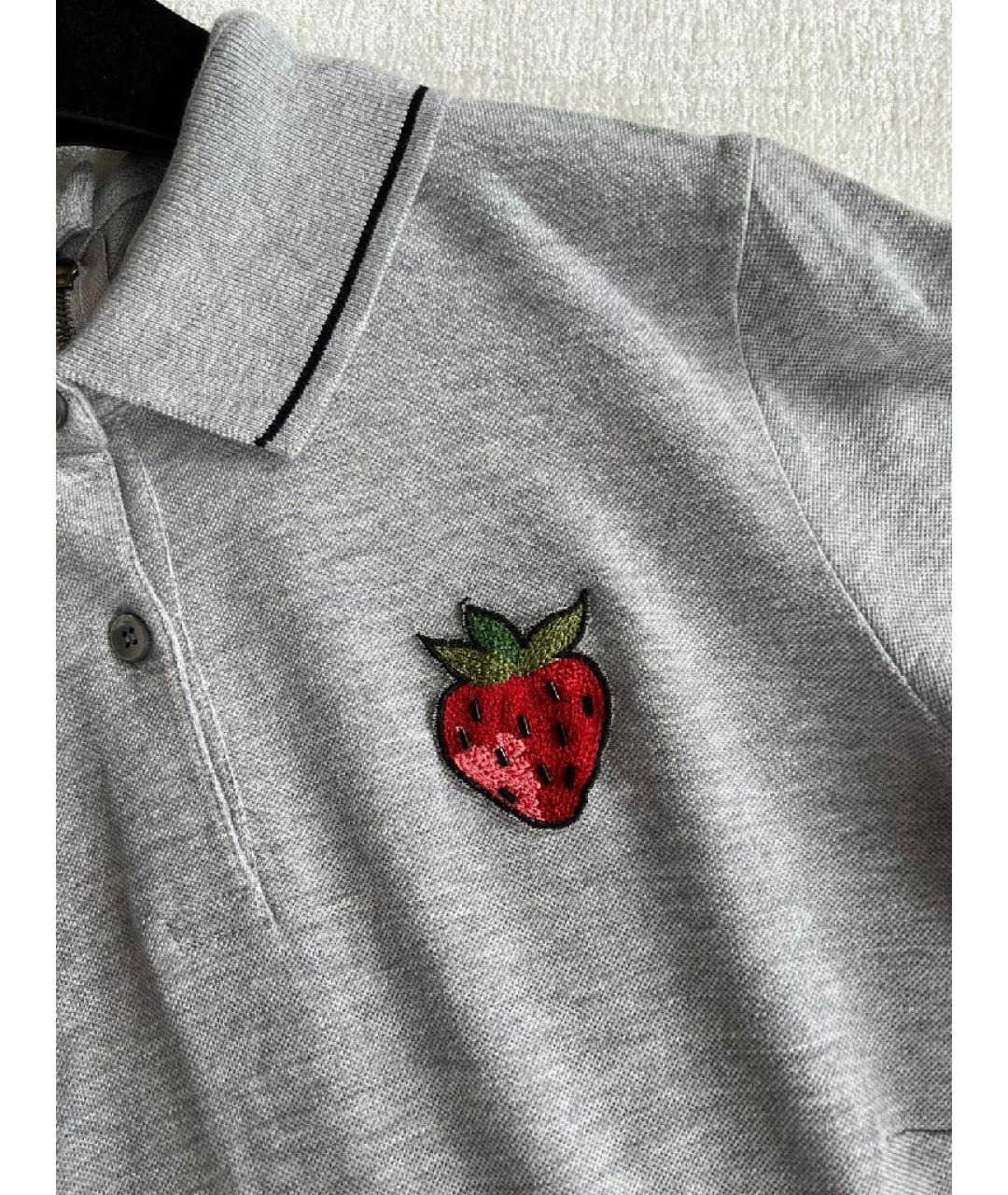 DOLCE&GABBANA Серая хлопковая футболка, фото 4