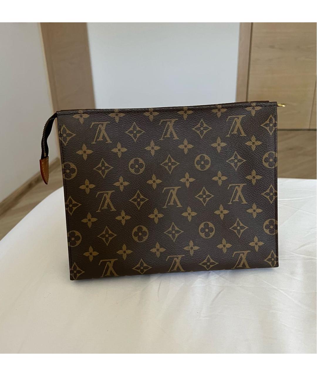 LOUIS VUITTON Коричневая косметичка, фото 2
