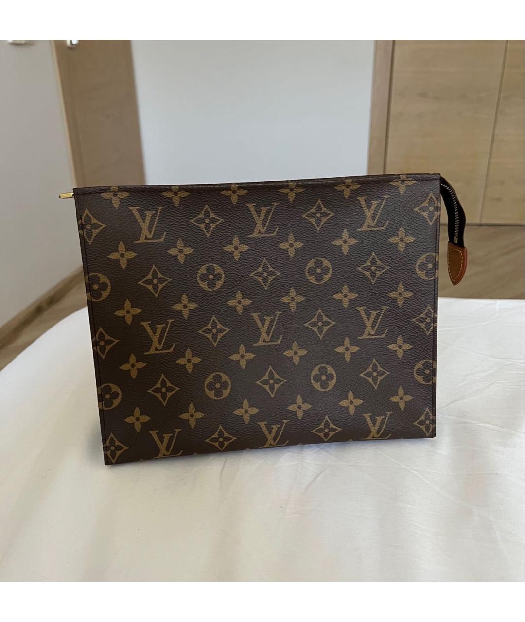 LOUIS VUITTON Коричневая косметичка, фото 9