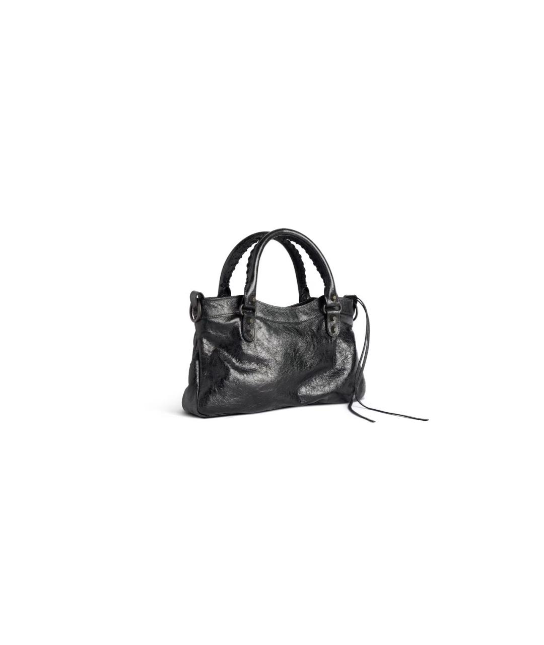 BALENCIAGA Черная кожаная сумка с короткими ручками, фото 3