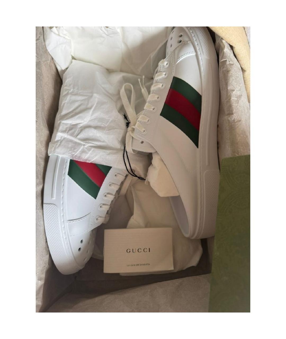 GUCCI Белые резиновые шлепанцы, фото 2
