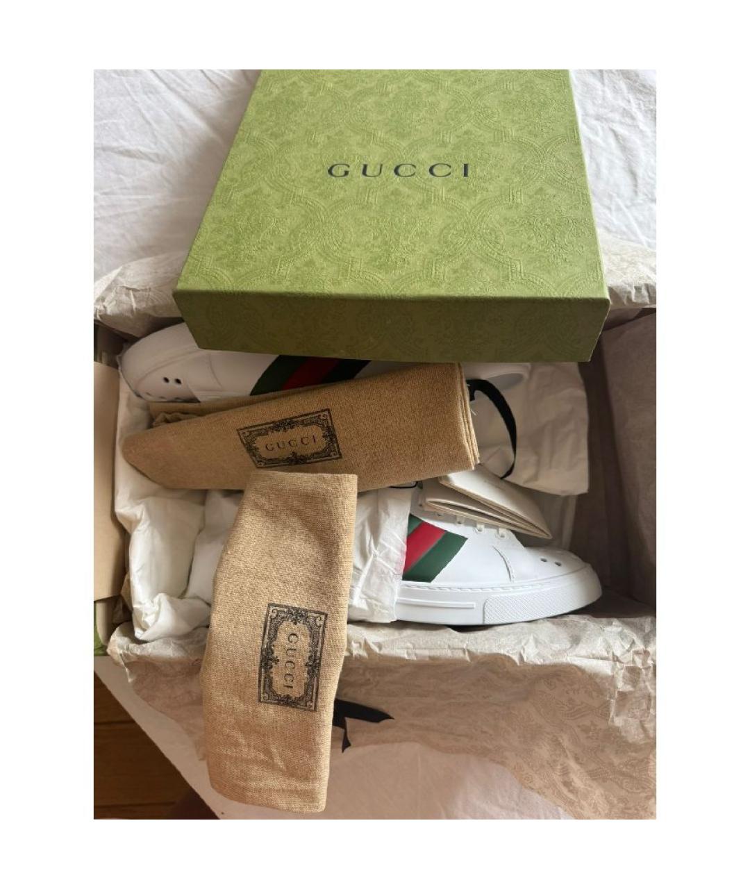 GUCCI Белые резиновые шлепанцы, фото 8