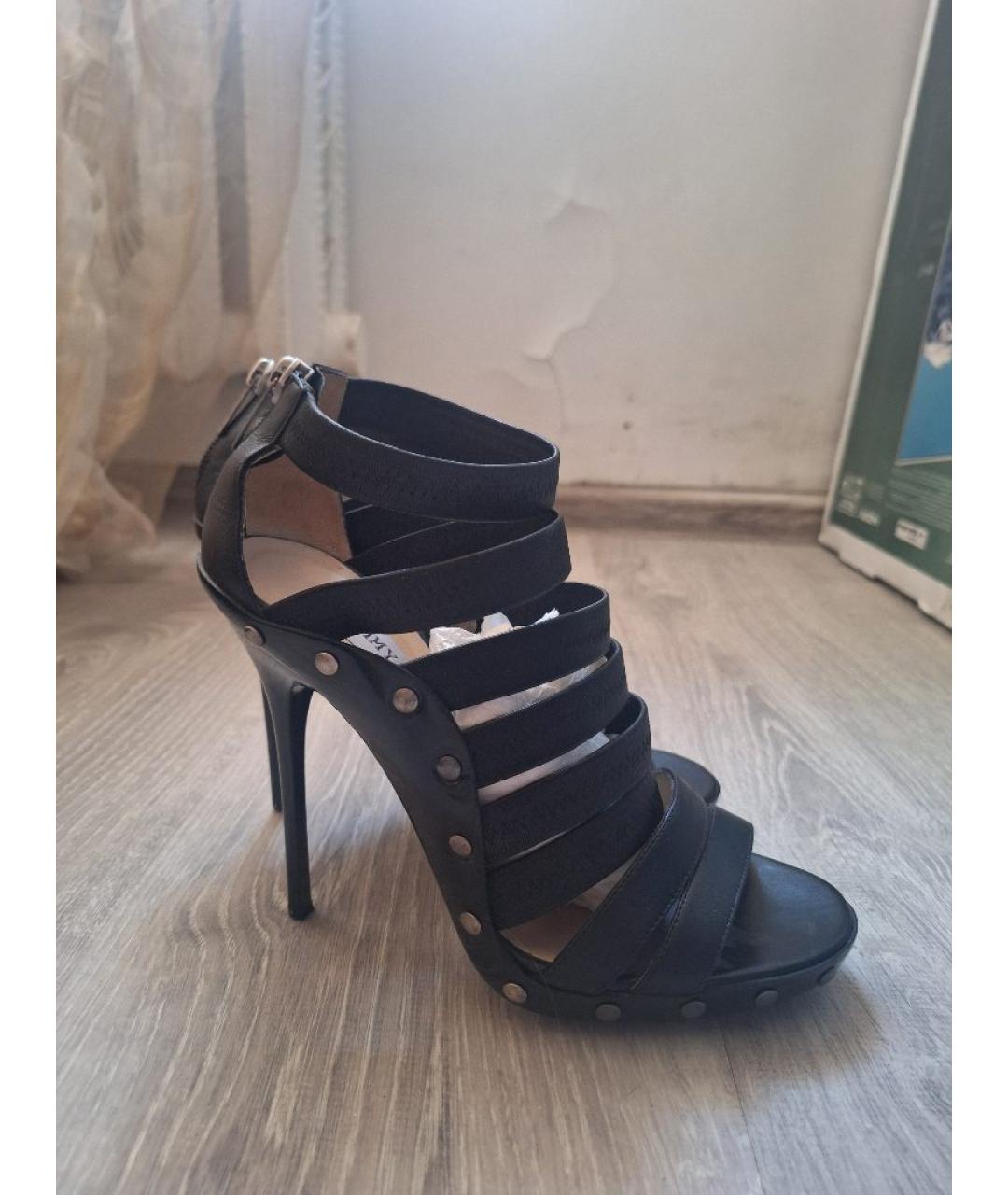JIMMY CHOO Черные кожаные босоножки, фото 6