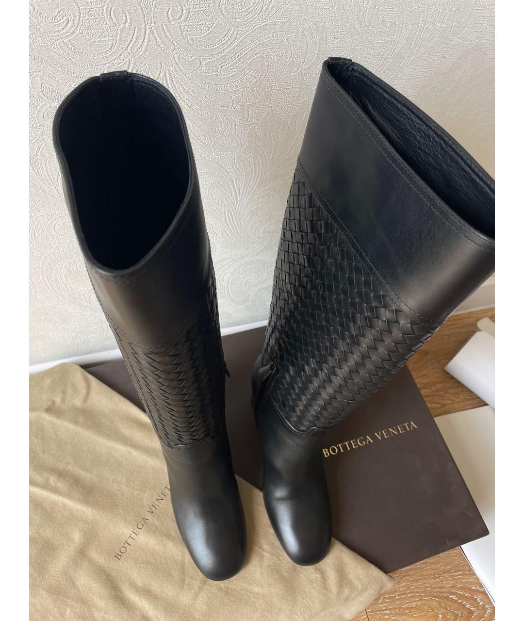 BOTTEGA VENETA Черные кожаные сапоги, фото 3