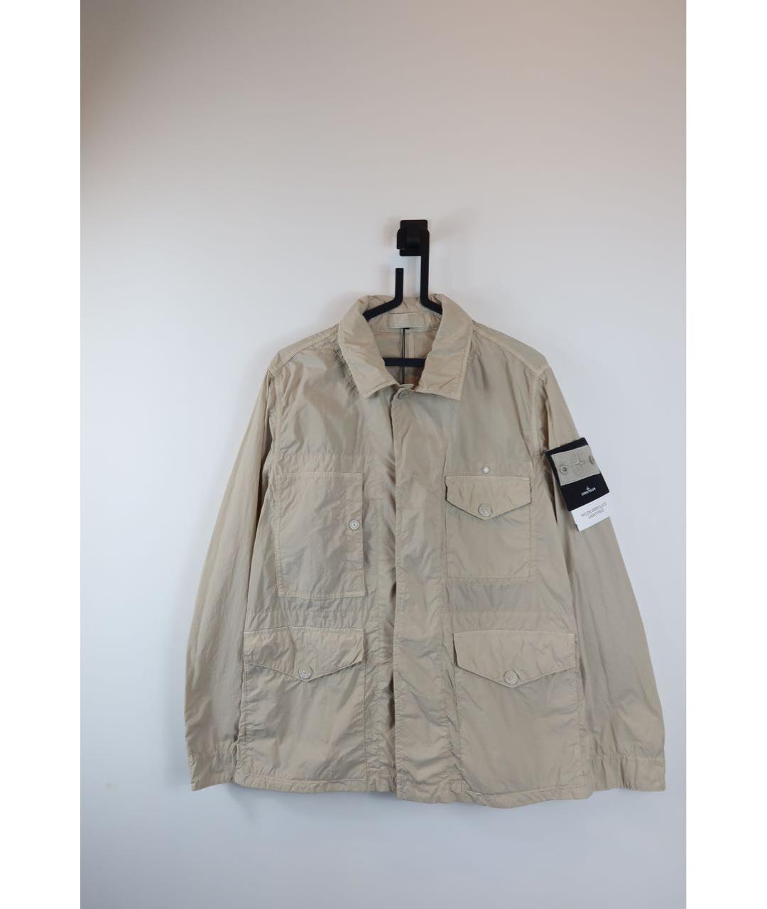 STONE ISLAND Бежевая полиамидовая куртка, фото 9