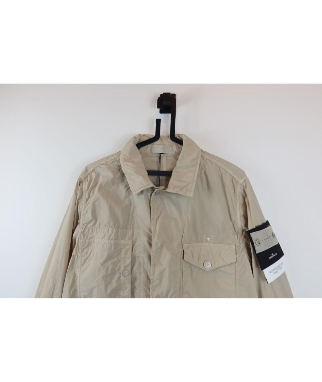 STONE ISLAND Бежевая полиамидовая куртка, фото 2