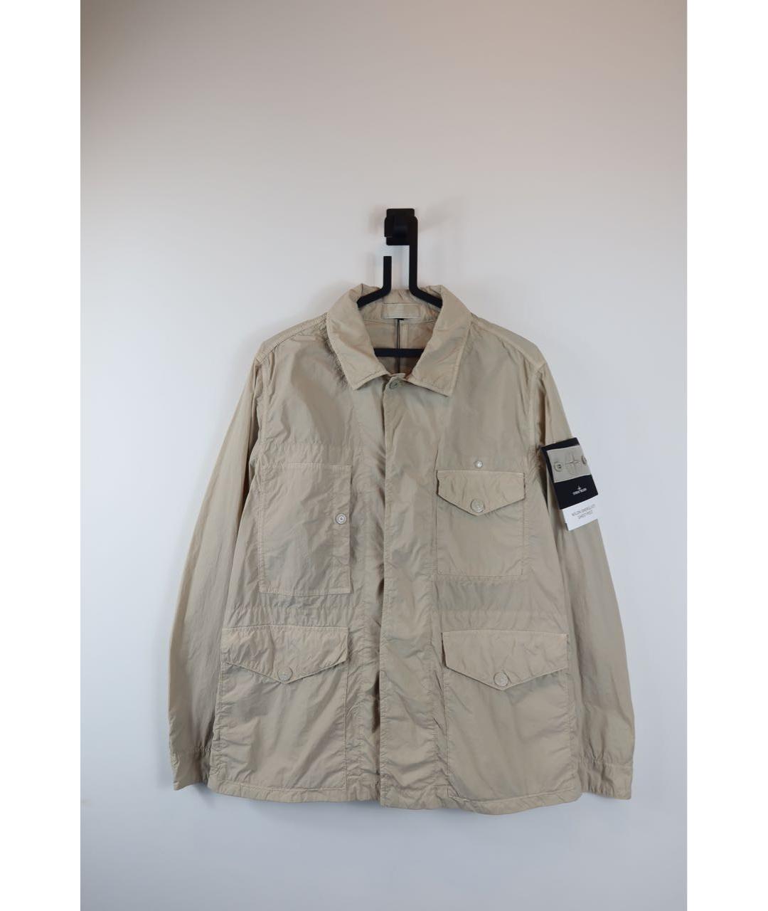 STONE ISLAND Бежевая полиамидовая куртка, фото 4