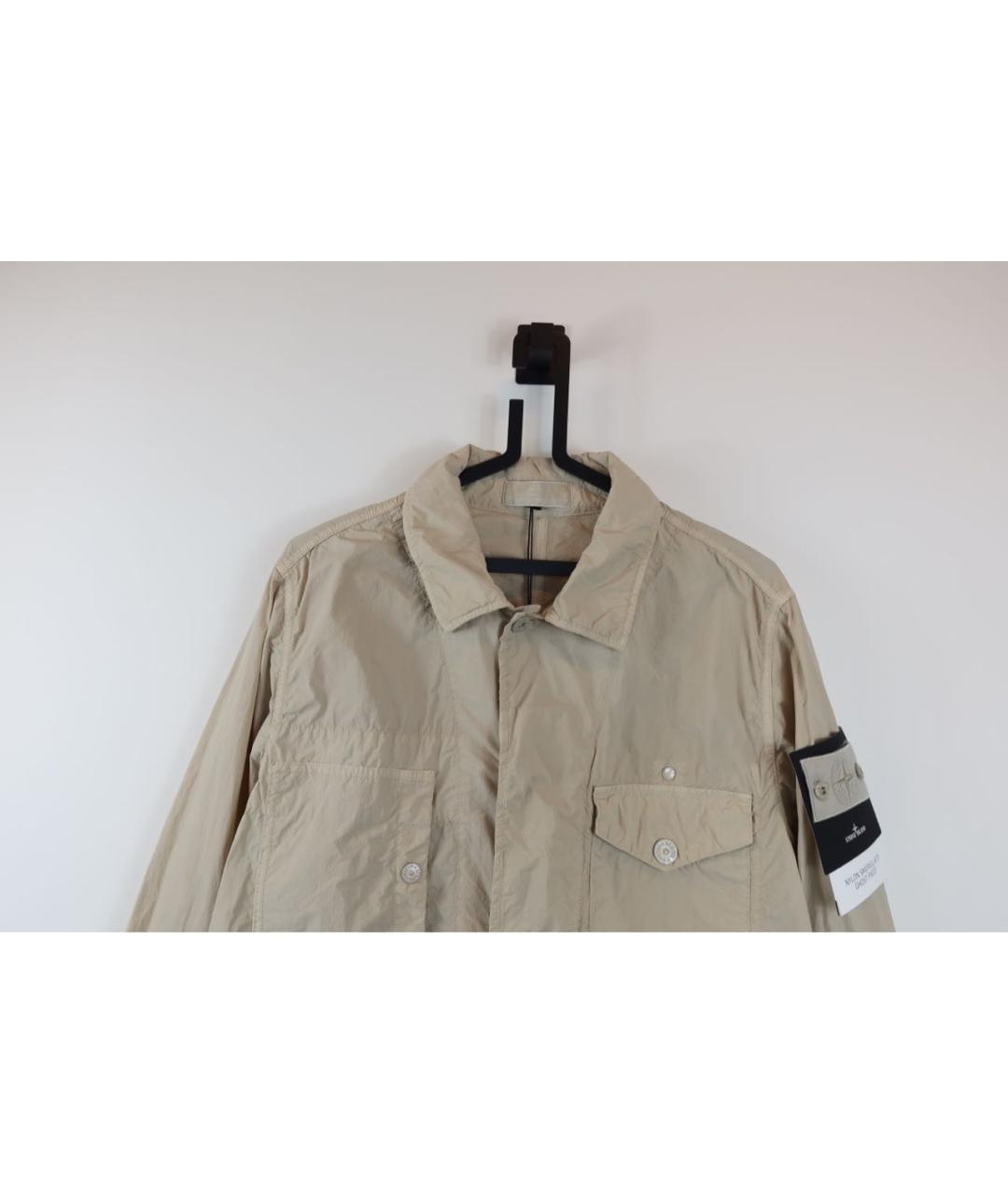 STONE ISLAND Бежевая полиамидовая куртка, фото 5