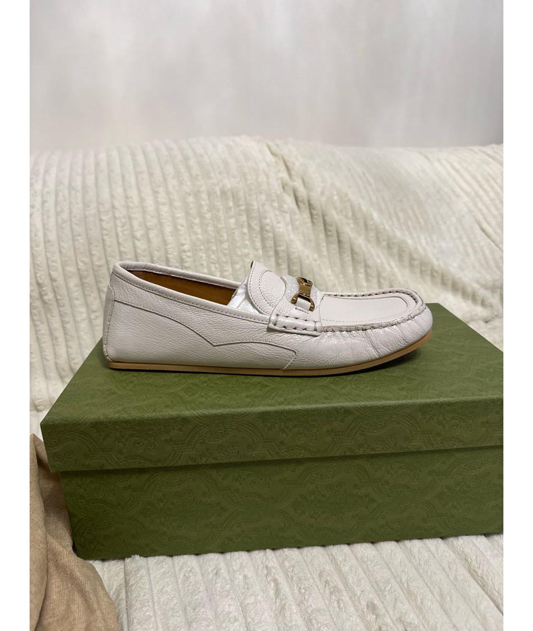 GUCCI Бежевые кожаные мокасины, фото 5