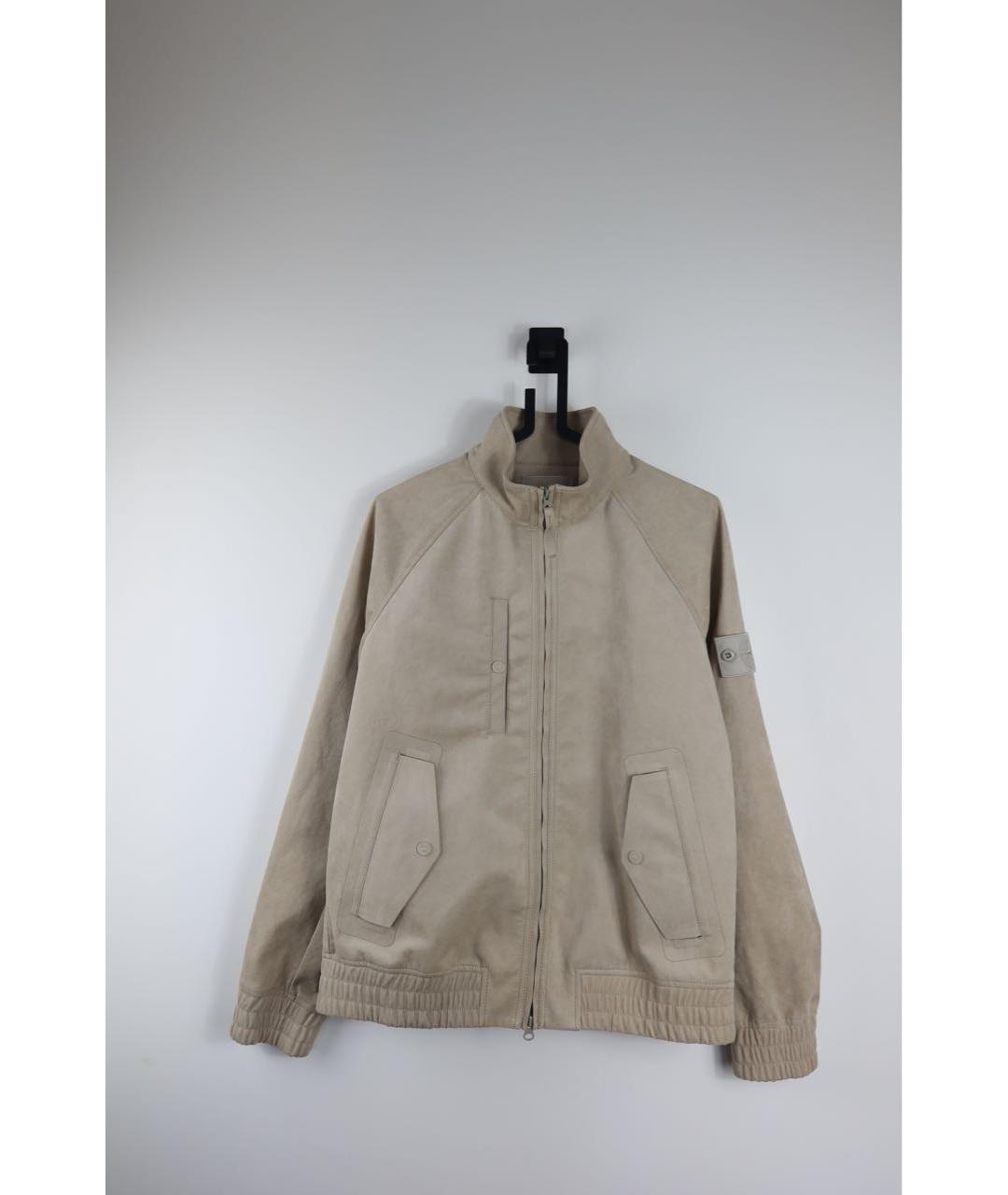 STONE ISLAND Бежевая замшевая куртка, фото 2