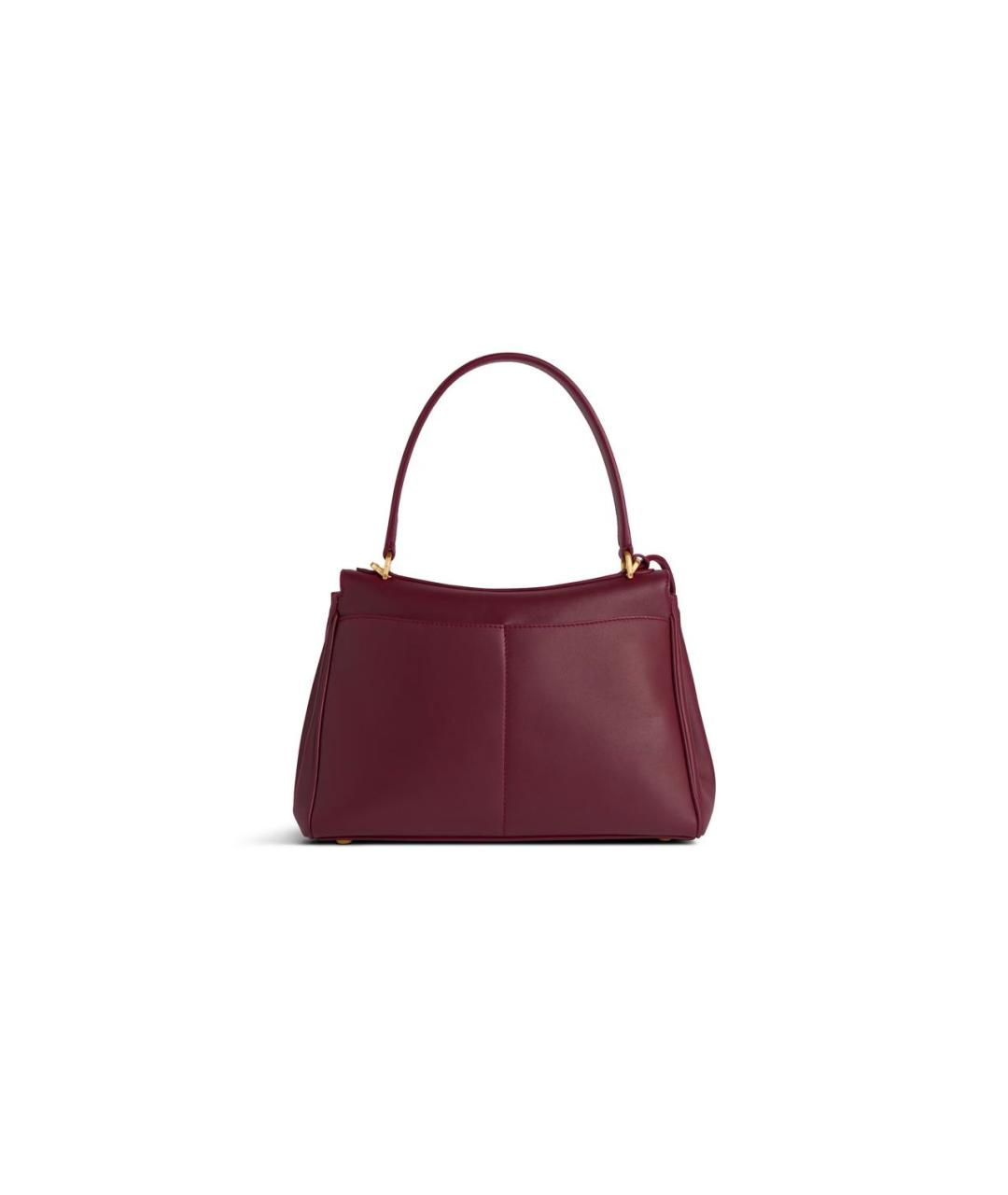 BALENCIAGA Бордовая кожаная сумка с короткими ручками, фото 3